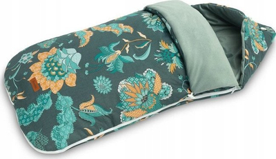 Qese gjumi për karrocë Sensillo Paradise Emerald, velvet i hollë, për karroca trolley, jeshile me figura