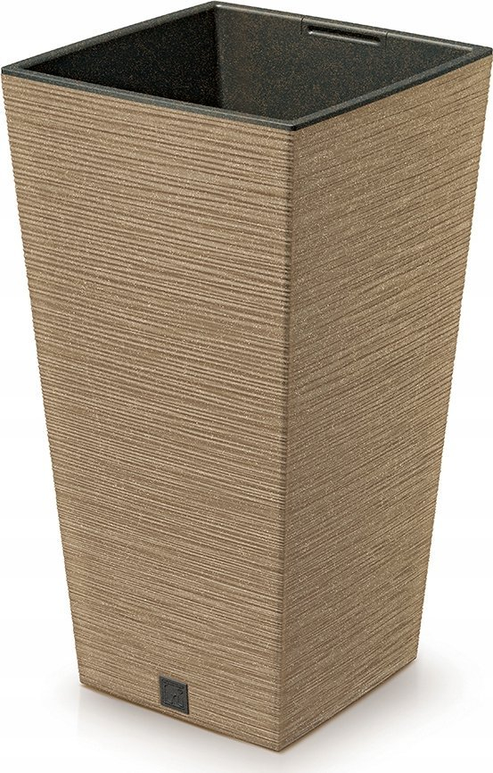 Vazo dekorative Flowerpot FURU SQUARE ECO WOOD, 30cm, ngjyrë natyrale druri