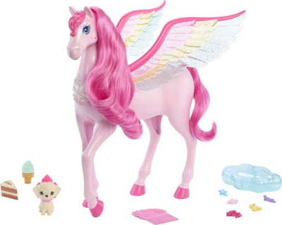 Lodër Pegasus Mattel Barbie A Touch of Magic HLC40, me drita dhe tinguj, rozë