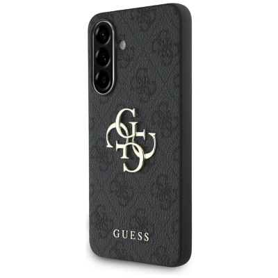 Заштитна маска Guess Big 4G Classic Logo за Samsung Galaxy A36, поликарбонат со еколошка кожа, страни од TPU, црна