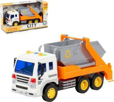 Kamion lodër Wader Polesie Truck Container, me drita edhe zë, i verdhë