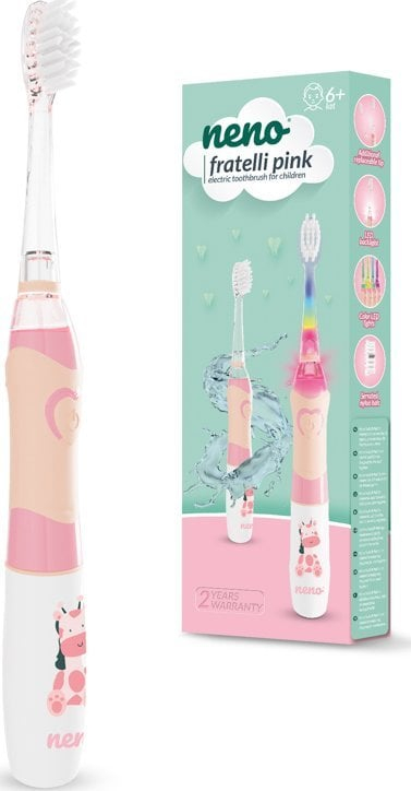 Furçë dhëmbësh elektrike për fëmijë Neno Fratelli Pink, LED, timer 2 min, rozë