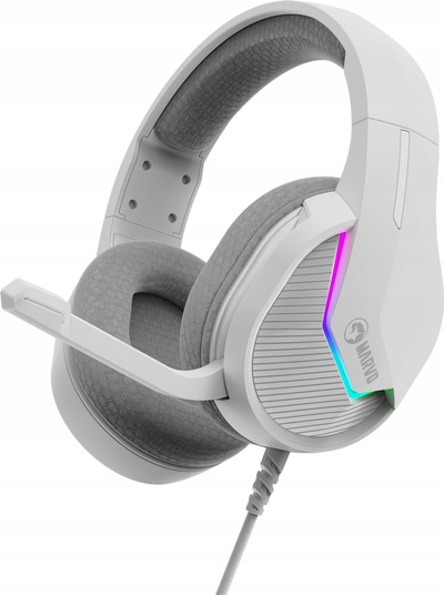 Headset gaming Marvo Scorpion H8618 Tactic 40, USB 2.0, RGB, i bardhë