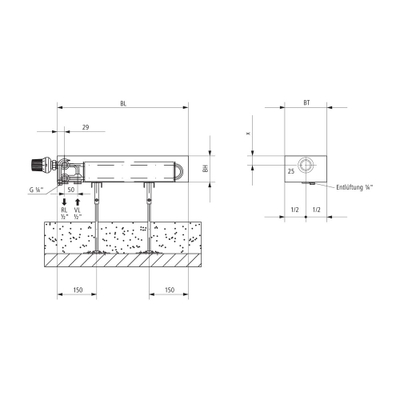 Radiator konvektor Kermi Compact Convector Valve Type 16, 250x2400mm, 1458W, i bardhë
