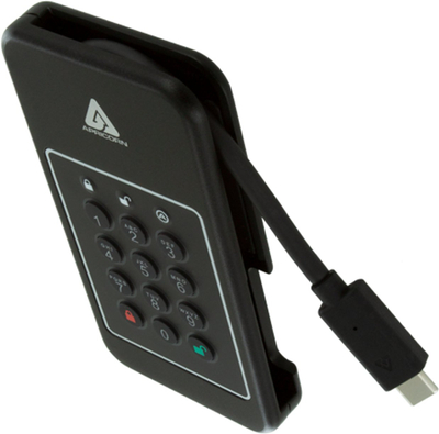 Disk i jashtëm Apricorn Aegis NVX, 2TB, USB Type C 3.2 Gen 1, i zi