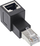 Adapter rrjeti InLine Cat.6A, RJ45 prizë dhe fischë, 90° përpjetë, i zi