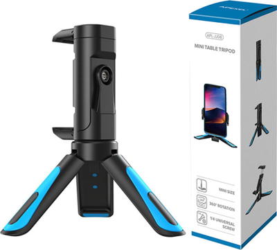 Mini tripod për telefon Apexel APL-JJ08, 149mm, rrotullim 360°, i zi