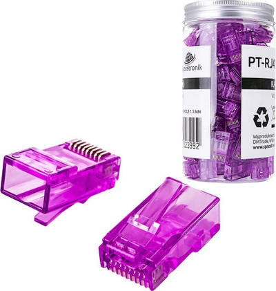 Priza rrjeti Spacetronik PT-RJ456UP-1 RJ45, CAT6 UTP pass-through, set 100 copë, lejla