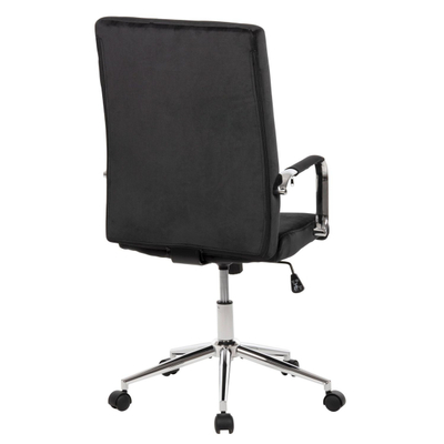 Karrige zyre Josef velur e zezë inox bazë 58×61×105–113 cm (HM1181.04), zezë