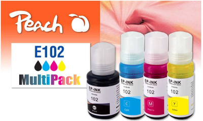 Set bojrash printeri Peach, për Epson 102, 4 copë, shumëngjyrësh