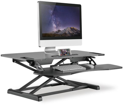 Mbajtëse tavoline ergonomike Digitus Ergonomic Workspace Riser, rregullim lartësie 10-50 cm, sipërfaqe 95 x 62 cm, e zezë