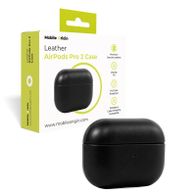 Mbrojtëse prej lëkure për kufje Mobile Origin për AirPods Pro 2, e zezë