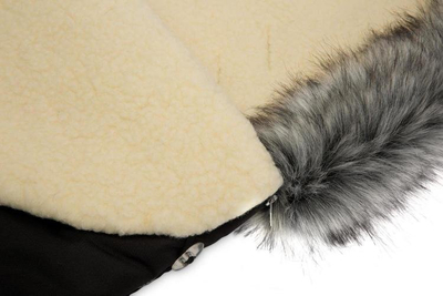 Qese gjumi për karrocë Sensillo Eskimo, 100x46 cm, lesh, e zezë