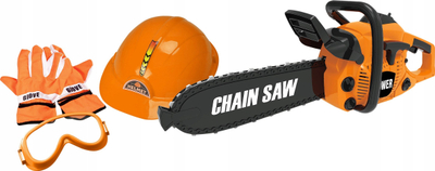 Set lodrash druriprerësi Cayee Tool Set, sharrë me zinxhir 40 cm, me zë dhe drita, portokalli