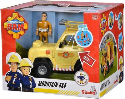 Set lodrash Simba Fireman Sam Rescue Jeep Sam Figure, makinë shpëtimi me drita dhe tinguj, figurë zjarrfikësi