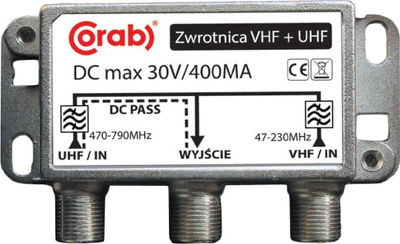 Splitter antene Corab ZWR0001, DVB-T2 UHF VHF, 30V 400mA, i kuq