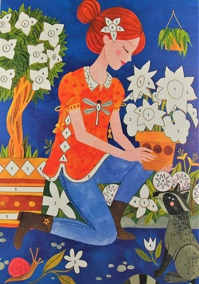 Креативен сет со сјај Djeco Glitter Board Kit The Scent of Flowers, 4 табли, повеќебоен