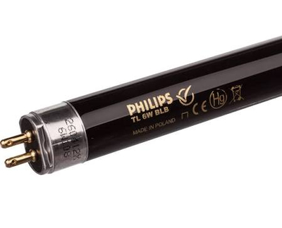 Lampë fluorescente Philips TL 6W 08 G5 UV BLB, 6W, tub i hollë, e zezë