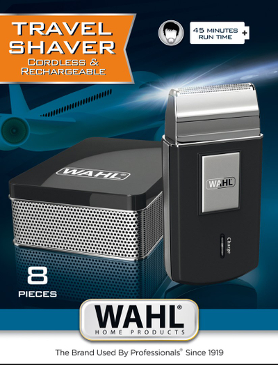 Brisk elektrik udhëtimi Wahl Travel Shaver, pa kabllo, i rikarikueshëm, i zi