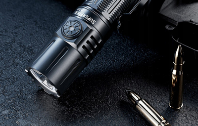 Elektrik dore Superfire Tactical Military, i rikarikueshëm USB C, i papërshkueshëm nga uji IP44, i zi