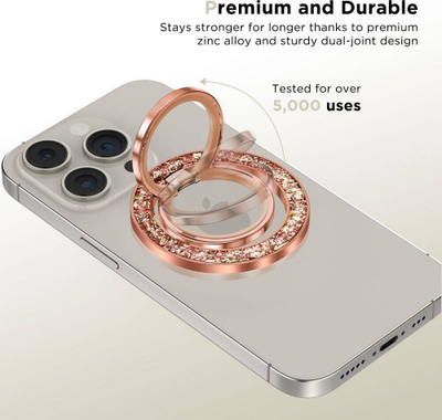 Mbajtëse magnetike telefoni Tech-Protect MMR200 MagSafe, unazë gishti, rose gold