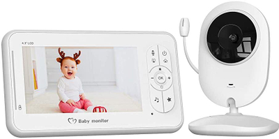 Monitorues për bebe Baby Center Melandi, 4.3", i bardhë