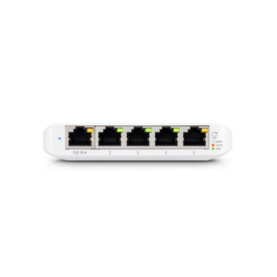 Switch i menaxhuar Ubiquiti UniFi USW Flex Mini, 5 porta Gigabit, PoE, i bardhë