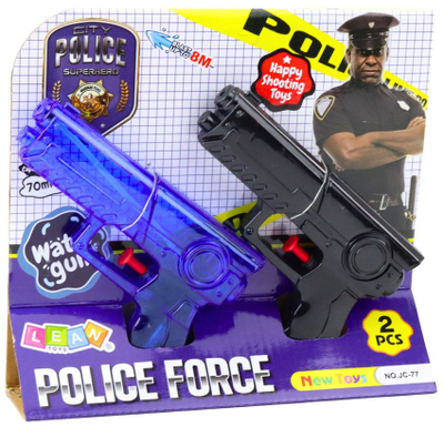 Set pistoletash me ujë Police, 2 copë, plastike, blu dhe e zezë