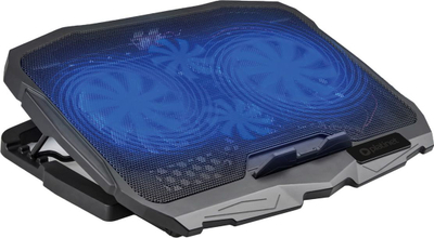 Ftohës për laptop Platinet, 10-15.6", me 4 ventilatorë, LED blu