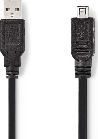 Kabllo USB Nedis USB A në Mini USB, USB 2.0, e zezë