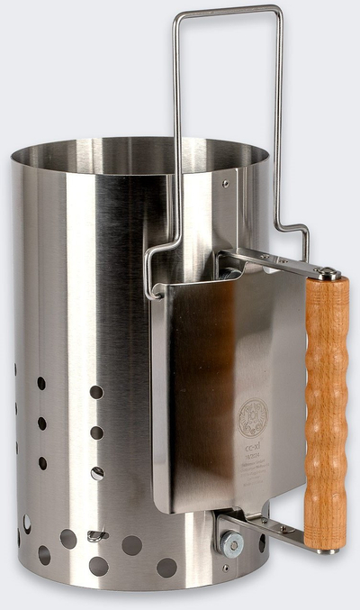 Ndezës qymyri Petromax Charcoal Chimney XL, çelik inox, kapacitet i madh