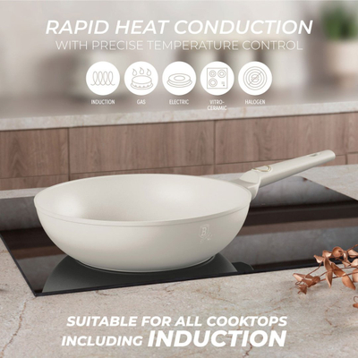 Tigan wok Berlinger Haus Sahara BH-8063, TitanPro, 28 cm, krem mat