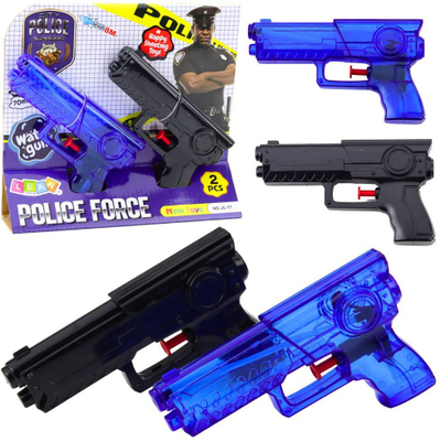Set pistoletash me ujë Police, 2 copë, plastike, blu dhe e zezë