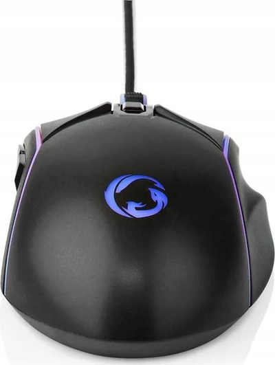 Mouse gaming Nedis GMWD200BK, me kabllo, 7200 dpi, RGB, i zi