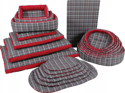 Shtrat qeni Zolux Dog Bed One REDSCOTT, 50 cm, drejtkëndësh, gri me të kuqe