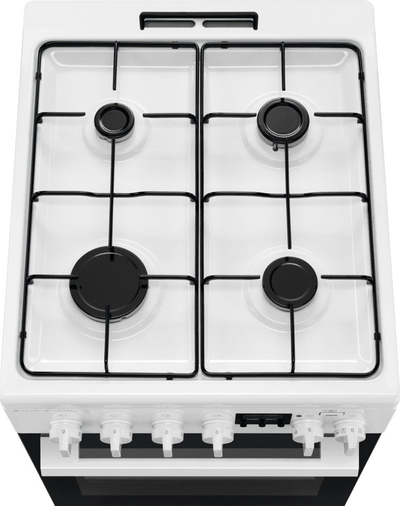Shporet i përzier Electrolux LKK560203W, 4 zjarrë me gaz, furrë elektrike me ventilim, i bardhë