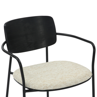 Karrige ngrënieje Vikki 54x54x75,5Hcm (HM9980.02), zezë