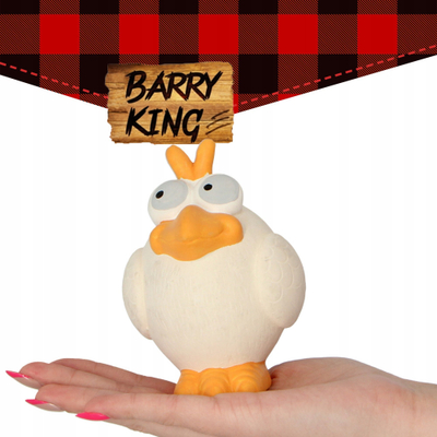 Lodër për qen Barry King, pulë latex me zë, 11.5cm, e bardhë