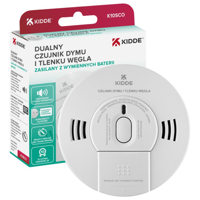 Detektor tymi dhe monoksidi karboni Kidde K10SCO, dual sensor, i bardhë