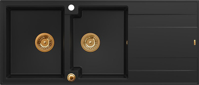 Lavaman kuzhine GraniteQ EVAN 121, 2 vasketa, 1160x500x210 mm, pure carbon me elemente bakri