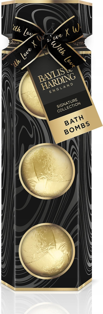 Set bomba banje Baylis &amp; Harding Sweet Mandarin &amp; Grapefruit, vegane, 3 copë, e artë