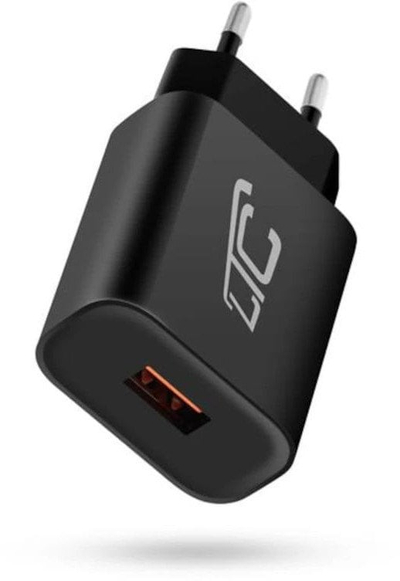 Karikues rrjeti LTC USB QC 3.0, 3A 18W, USB A, i zi
