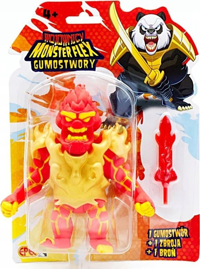 Figurë aksion Gumostwory Warriors Fire Demon, me shpatë flakëruese, gome elastike, shumëngjyrëshe