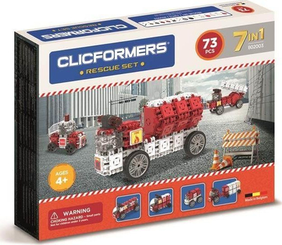 Конструкторска играчка CLICFORMERS Creative Set Rescuers, 70 делови, возила за спасување, шарени