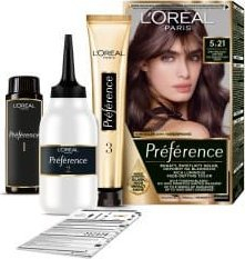 Bojë flokësh L’Oréal Paris Préférence 5.21, kafe e çelët, e ftohtë