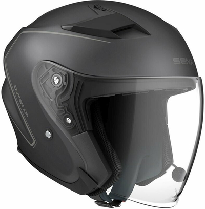 Helmetë motoçiklete Sena Outstar S, open face, Bluetooth, matt e zezë, madhësia M