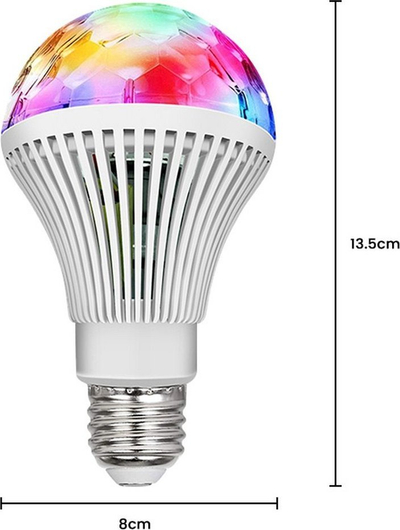 Llambë disko LED LBCRL, E27, RGB rrotulluese, e bardhë