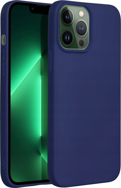 Këllëf telefoni Forcell Soft për iPhone 14 Pro Max, silikon, mat, blu navy