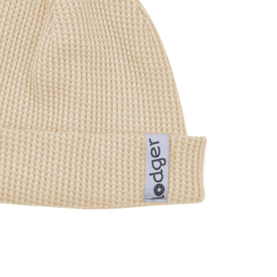 Капа за деца Lodger Beanie Ciumbelle, 6-12 месеци, памук, беж боја