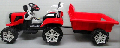 Traktor elektrik për kalamaj R-Sport C2, 6V, me rimorkjo e muzikë, i kuq